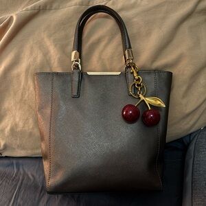 Coach Saffiano Leather Mini North/South Tote Purse Bronze